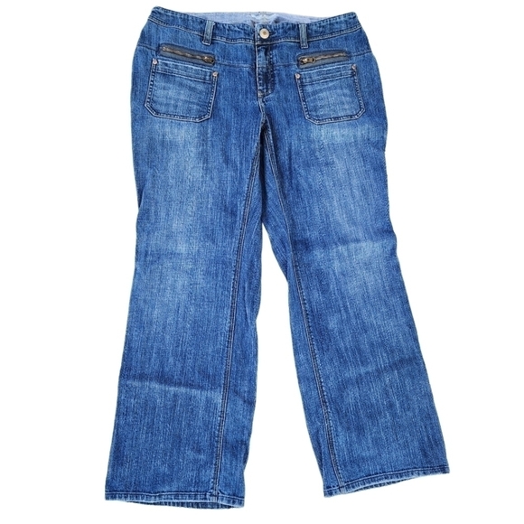 Tommy Hilfiger sz 16 wide leg Trouser pants denim jeans 6 pocket - Picture 1 of 9